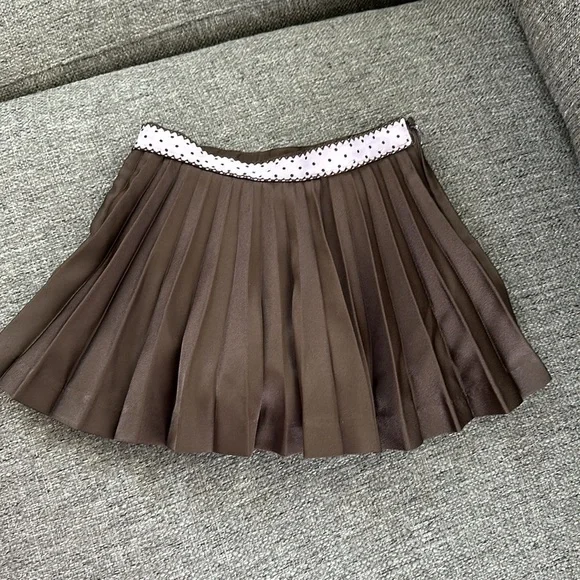 Gymboree Girls Brown Pink pleated Skirt Size 4