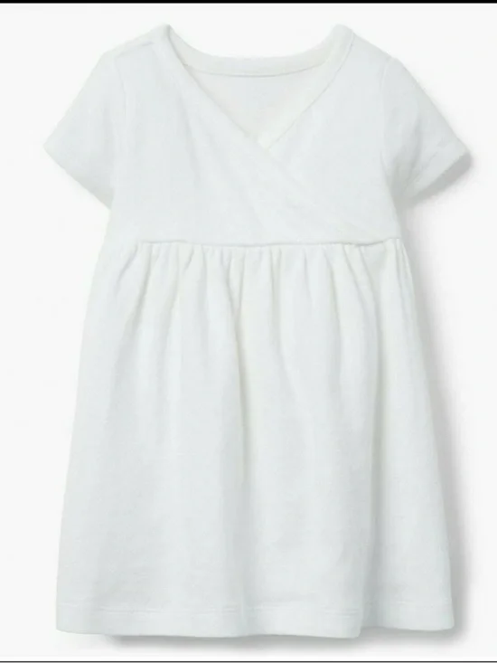 NWT Gymboree baby girls soft 100% cotton white dress w/diaper cover 6-12 months