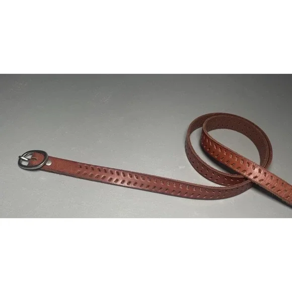 Gap Laser Cut leather belt women's size M
