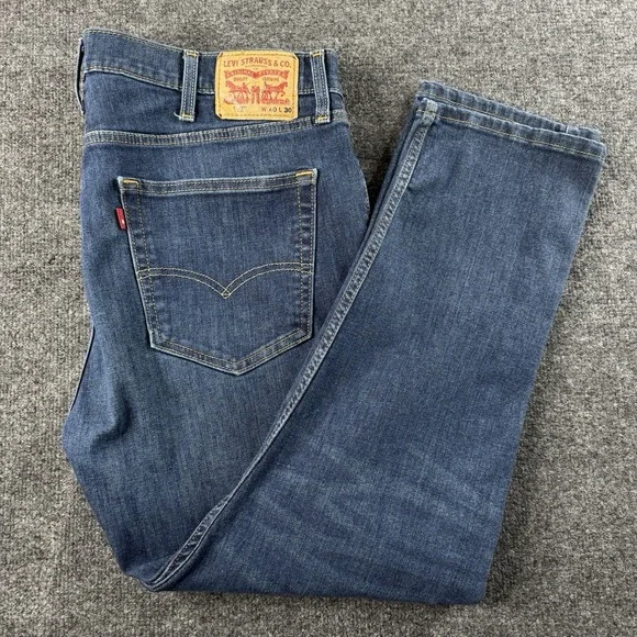Levis 512 Jeans Men 40x30 Tapered Stretch Blue Denim Classic Red Tab EUC