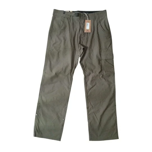 Prana Zion Pants Mens 32 x 30 Olive Green Stretch Cargo Hiking Outdoors Utility