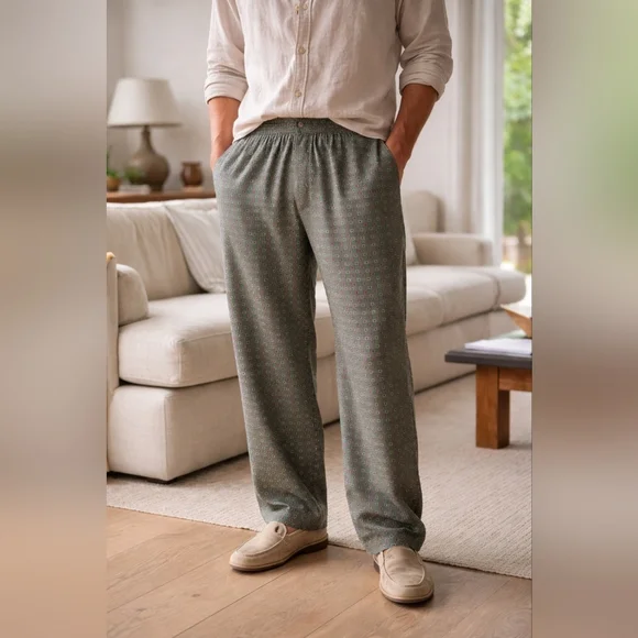 Vintage 90s Italian Silk Patterned Pajama Pants