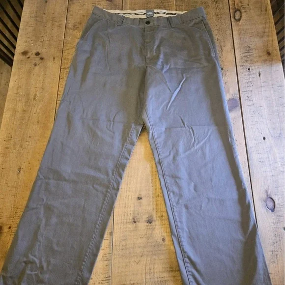 Gap Classic Khakis Mens 36x34 Gray Relaxed Fit Cotton Twill‎ Chino Pants