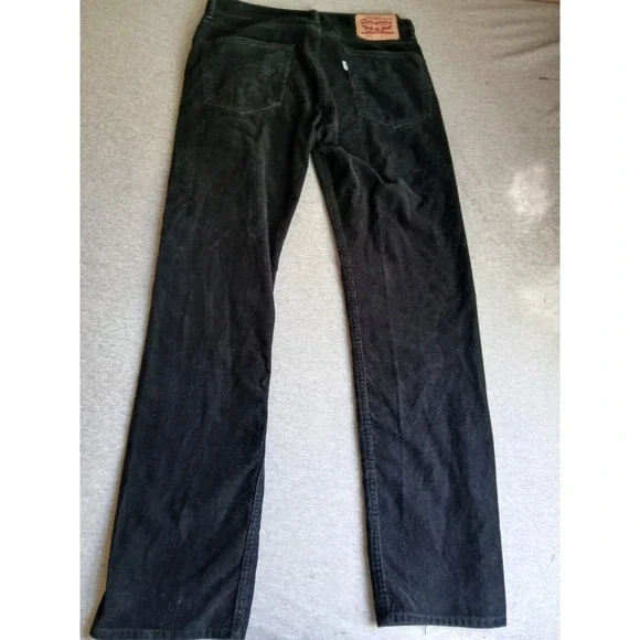 Levis Corduroy Pants 32x32 505 Straight Leg Stretch Comfort Preppy Black