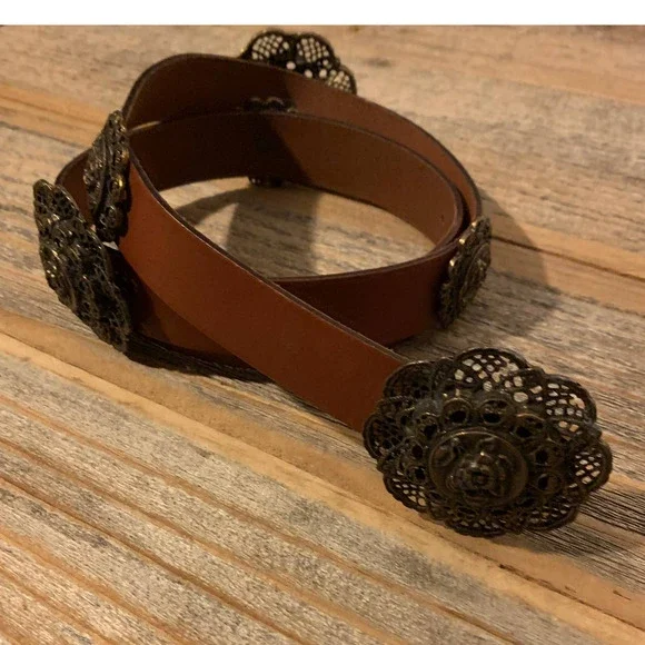 New York Studio Leather Belt Women Sz Small Made in Italy