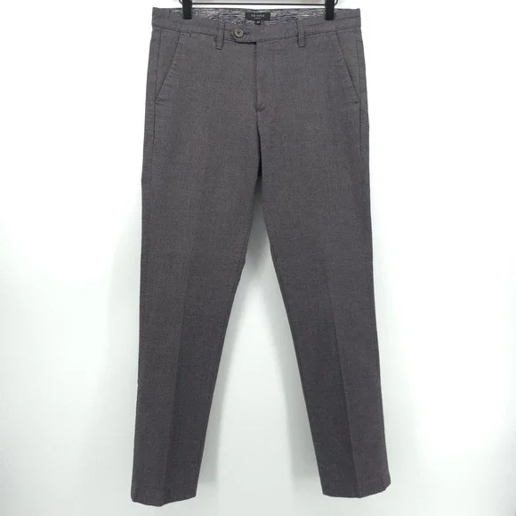 Ted Baker Mens Chinos Trousers 32R Charcoal Grey Slim Fit Smart Casual Pants