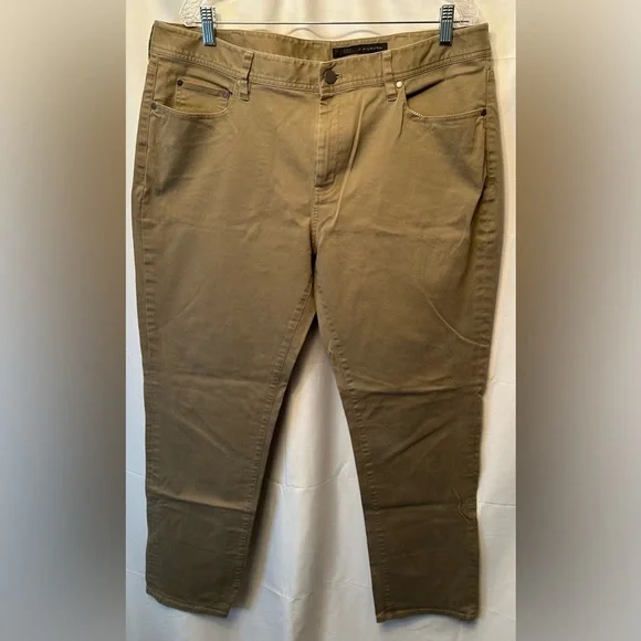 J Hilburn Tan Khaki Brushed Twill 5 Pocket Chino Pants Cotton Spandex Size 38-40
