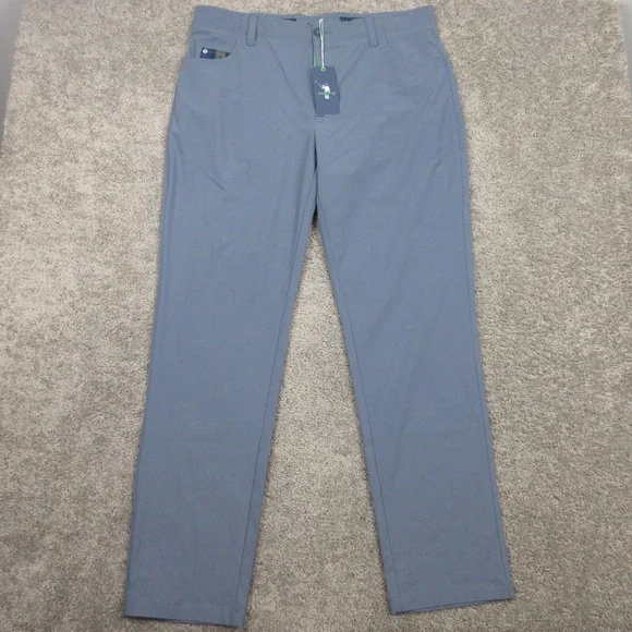William Murray Pants Mens 38x33 (Tag 32) Gray Blue Performance Golf Chinos NEW