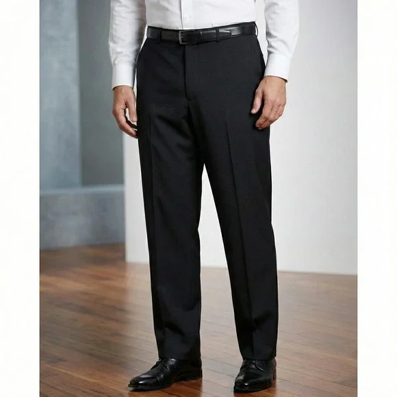 HUGO BOSS EINSTEIN SIGMA US Mens‎ Black Wool Dress Pants Trousers Size 42x32