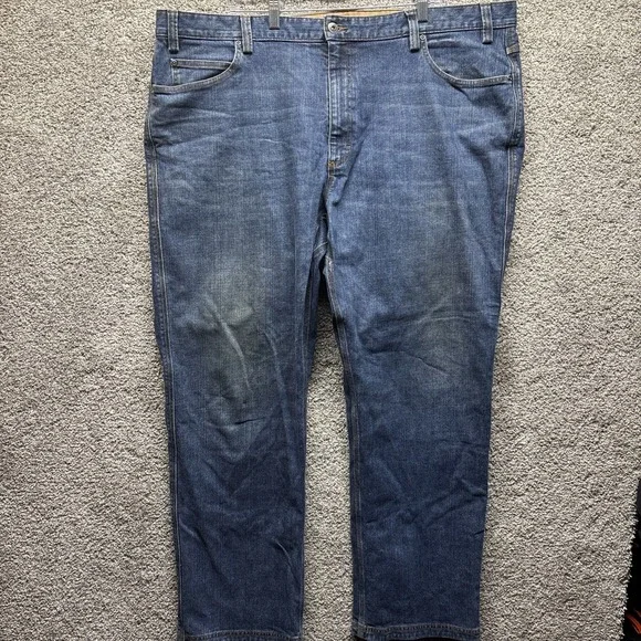 Duluth Trading Co Ballroom Flex Blue Jeans Mens 46X34 Workwear Canvas Chore Pant