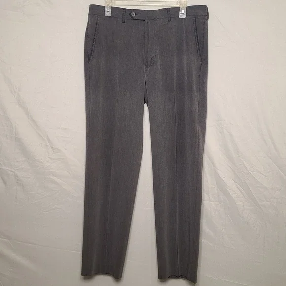 Tommy Hilfiger Mens Dress Pants 34×30 Dark Gray Preppy Stretch Soft Rayon