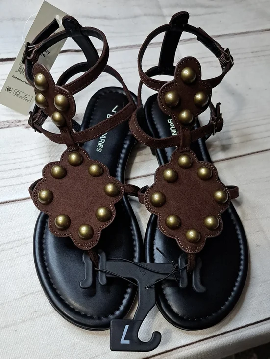Brown Studded Gladiator Sandals Size 7