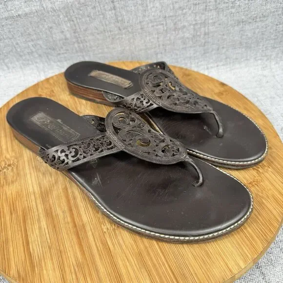 Brighton Sandals Women's Size 10 M Cedar Laser Cut Leather