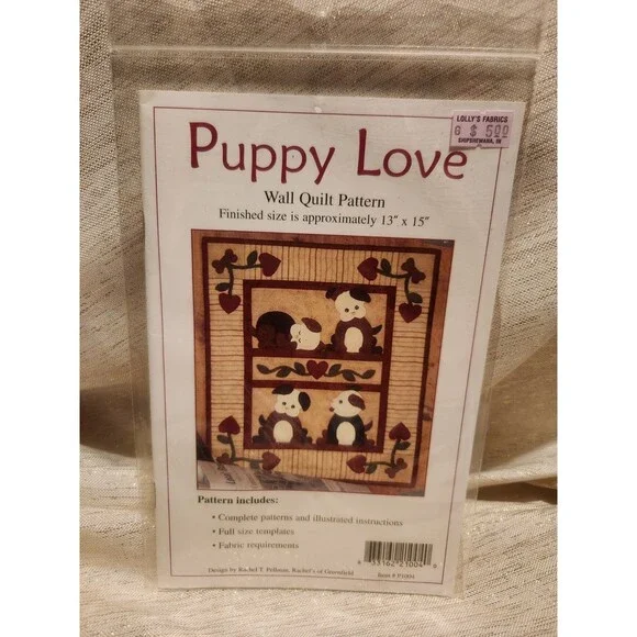 Puppy Love Wall Quilt Pattern Booklet #P1004 Rachel T. Pellman NEW Uncut 13x15