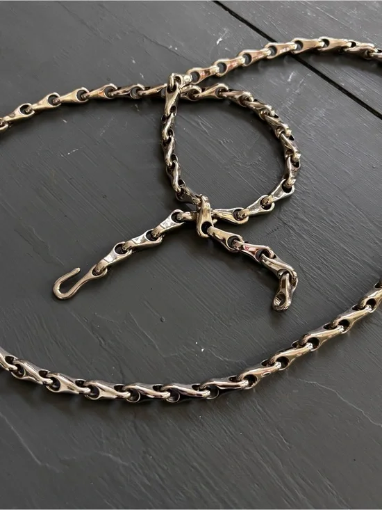 Y2K Silver-Tone Link Chain Belt