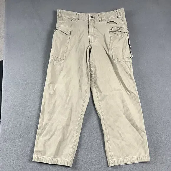 Nike Life Utility Pants Mens 34x28 Khaki Cropped Baggy Skater Streetwear Cargo