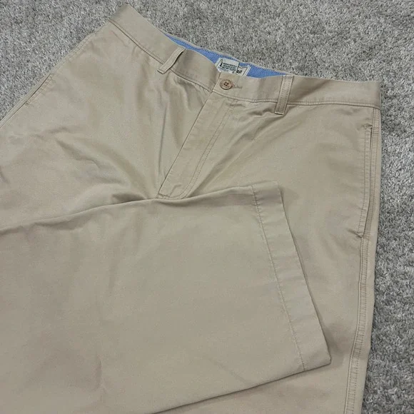 LL Bean Chino Pants 36x32 Khaki Standard Fit 100% Cotton Tan Trousers OHYY6