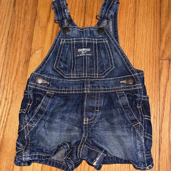 OshKosh B'gosh Baby Classic Denim Overalls 3M Shortalls 100% Cotton Carpenter