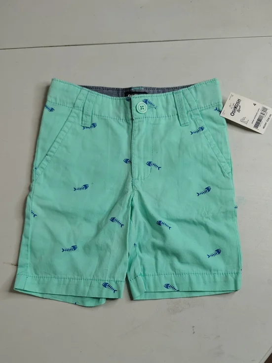 Oshkosh B'gosh Denim Company 100% Cotton Boys Chino Fish Print Shorts Size 4