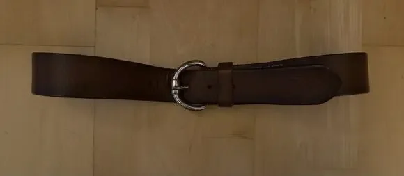 Lauren Ralph Lauren Brown Leather Silver Buckle Western Belt Small
