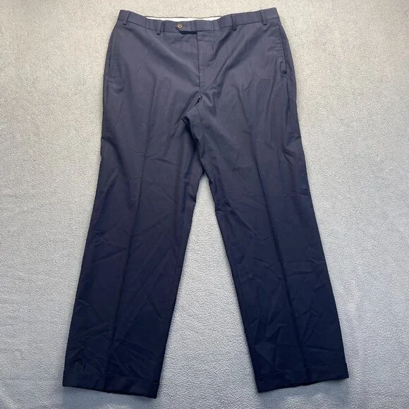 Brooks Brothers Dress Pants, Mens Size 40x32 Chino Navy Blue 88% Wool