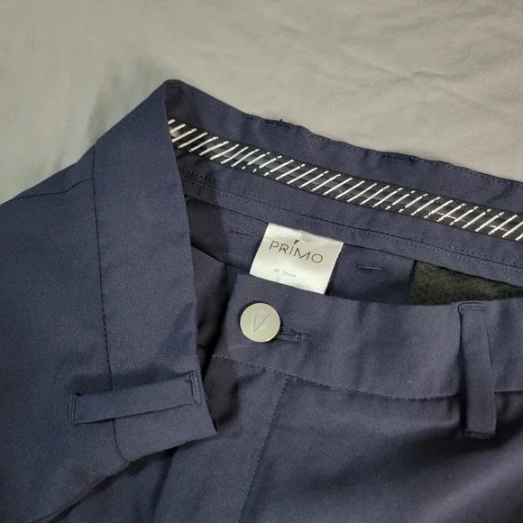 Primo Pants Mens 40x28 Blue Performance Jogger Chino Golf Stretch Zip Ankle