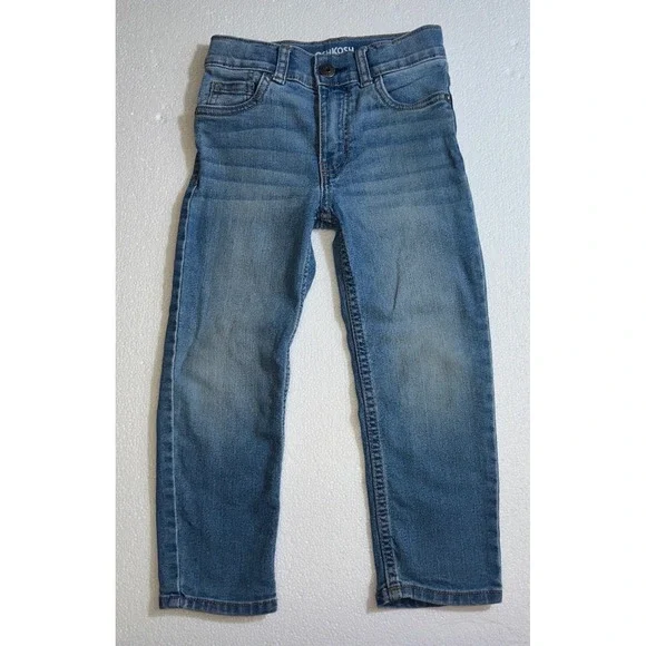 OshKosh Bgosh Boys Blue Straight Leg Denim Jeans Adjustable‎ Waist Size 4R 4A