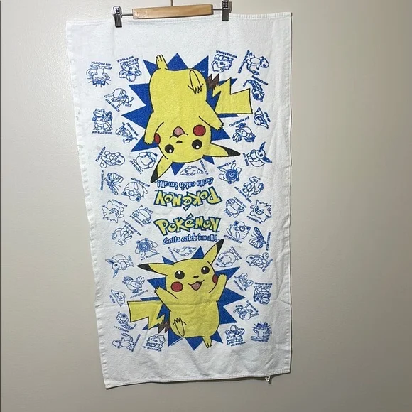 Vintage Pokémon Pikachu Towel Y2k 90s