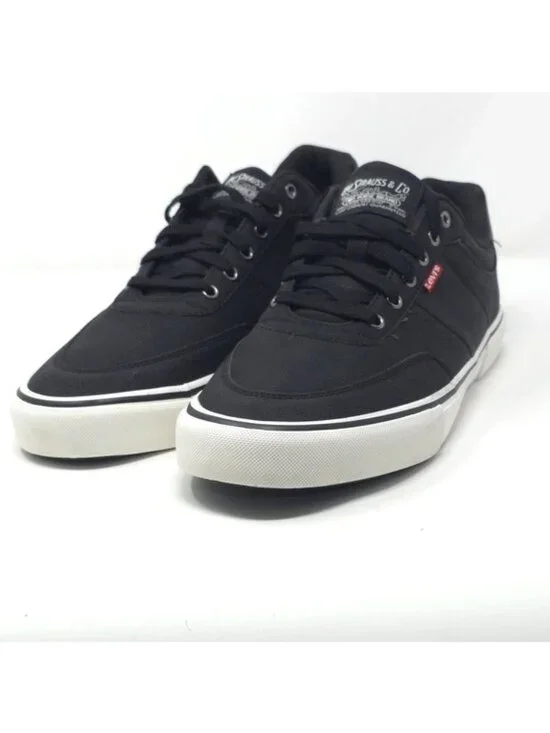 Levi’s Drive Lo Black Synthetic Leather Lace-Up Sneakers Size 11M