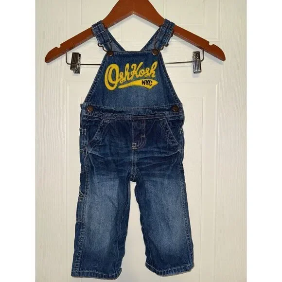 Oshkosh B’Gosh Denim Overalls Size 12‎ Months