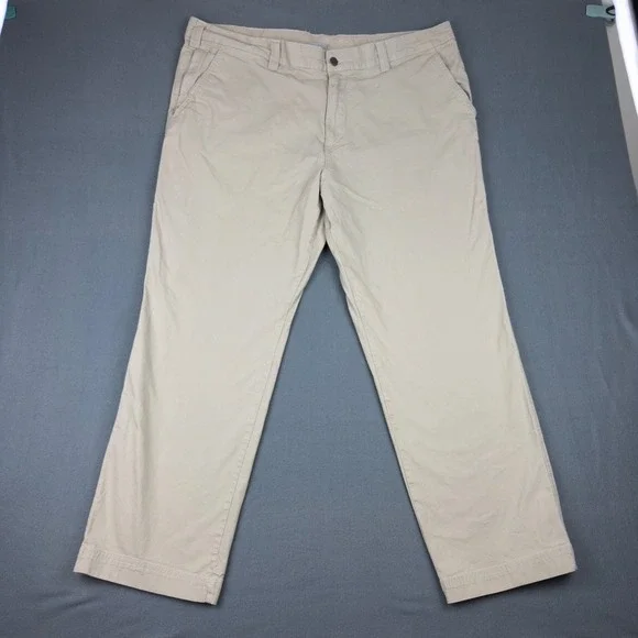 Columbia Mens Regular Fit Chino Pants Tan Khaki Stretch AM0183 42x30