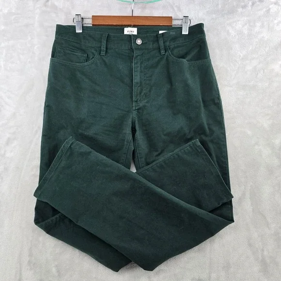 Flint and Tinder Pants Mens 32x32 Green Straight Fit 365 Chino Cotton Twill