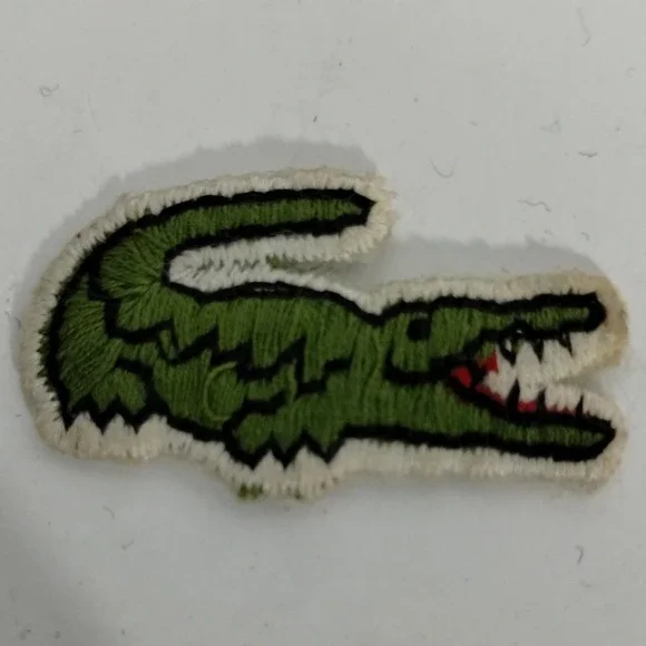 Lacoste‎ Crocodile Logo Patch Green Embroidered Sew On Applique Replacement