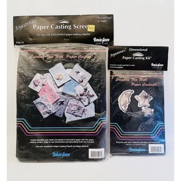 NOS Paper Making Paper Casting Kit & Screen Ornaments Cards Ornaments Crafting