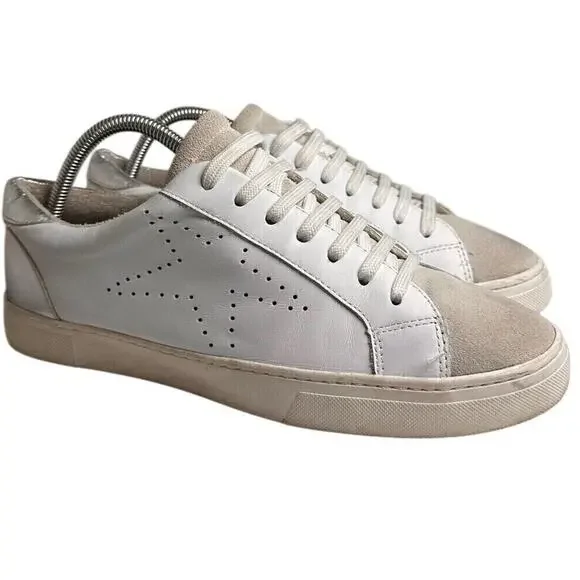 Steven Rezza New York Star Sneakers White Leather Suede Lace Up 9.5