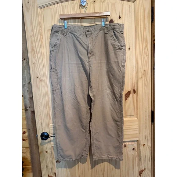 Carhartt B151 DKH Dungaree Fit Canvas Carpenter Work Pants Khaki Tan 42x30 Mens