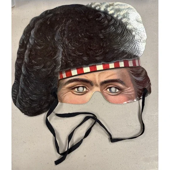 Victorian Officer Of Black Watch Paper Mask Fascimile of Genuine Victorian Mask