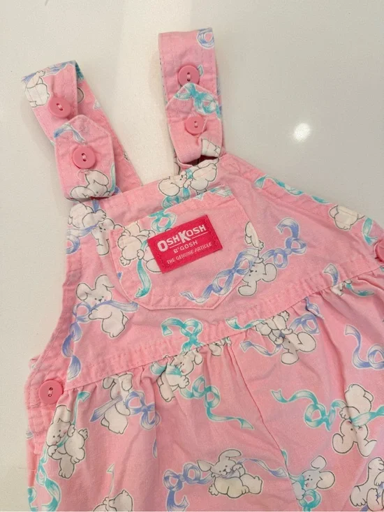 90s Vintage OshKosh B’Gosh Bunny Rabbit Bubble Romper 18M Made in USA