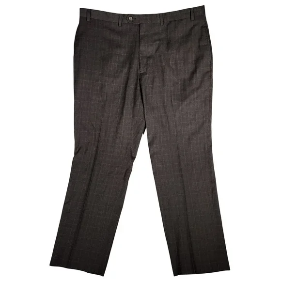 Ralph Ralph Lauren Dress Pants Mens 38x29 Charcoal Grey Excellent Windowpane