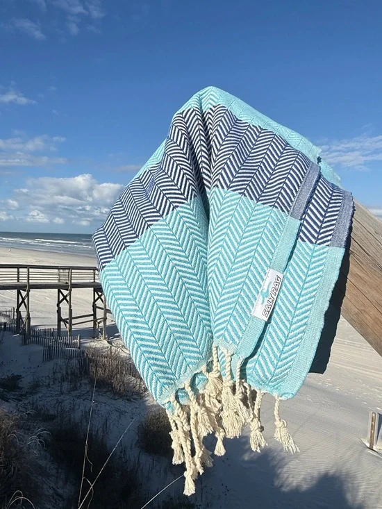 Royal Rag Turquoise — Salt Rag™ Sand-Resistant Turkish Beach Towel