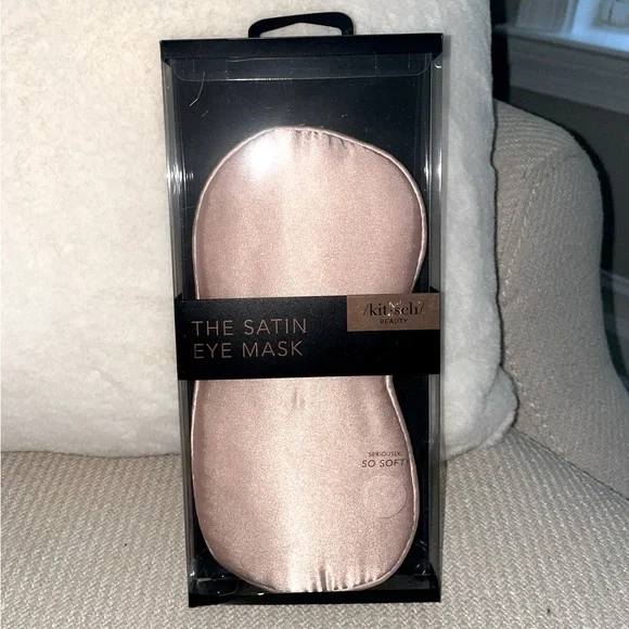 Kitsch Eye Mask Baby Pink Satin Silk‎
