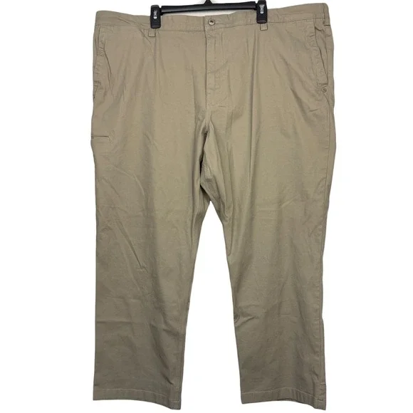 Duluth Flex Ballroom Khakis Mens 46x30 Cotton Stretch Relaxed Fit Work Pants Tan