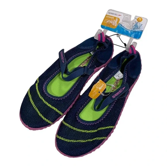 Speedo Junior WATER SHOES Swim Socks MEDIUM 2-3 Teen Youth Navy‎ Pink Green 9