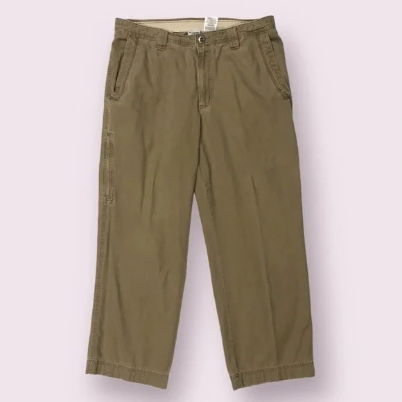 𝅺COLUMBIA Mens Cotton Easy Fit Omni Shield Classic Khaki Cargo Pants Size 36X32