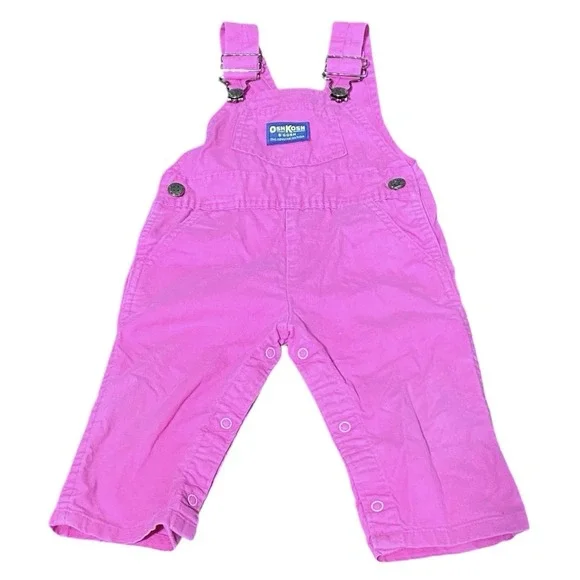 Vintage 90s Oshkosh‎ B'gosh Vestbak Pink Overalls Made In USA Girls 18 Months