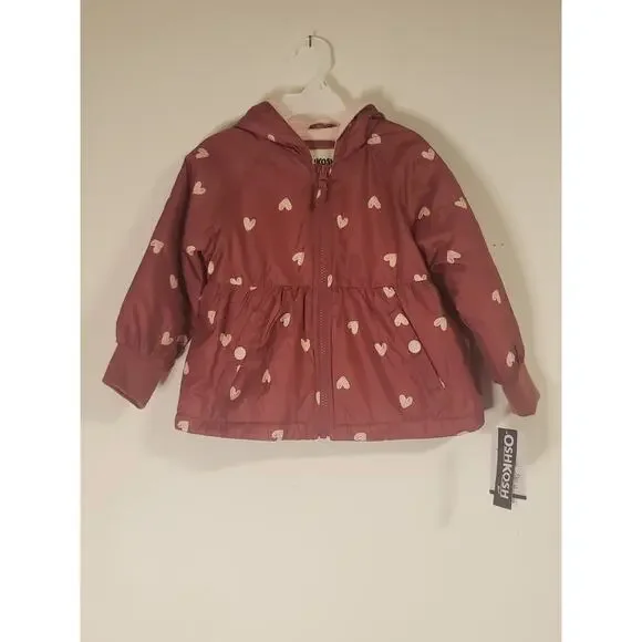 Oshkosh B'Gosh‎ 2T Jacket Heart Print Two-tone Pink NWT