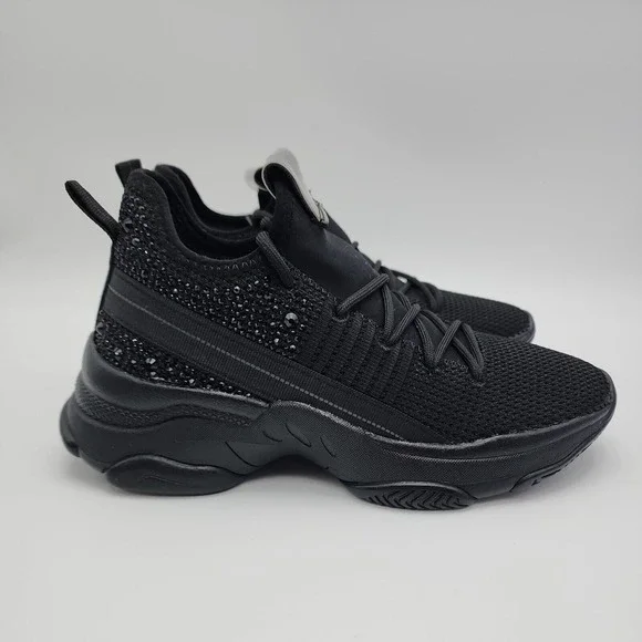 Madden Girl Women's Shimmerr Sneaker Sz 6.5 Black Multi Glitter Shoes NEW no box