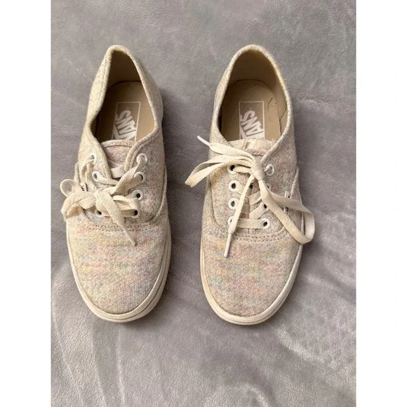 Vans Authentic Low Top Sneakers Multi Color Pastel Knit Mens 4.5 Womens‎ 6.0