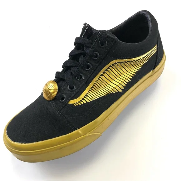 VANS Old Skool x Harry Potter black gold Snitch sneakers Size 7.5