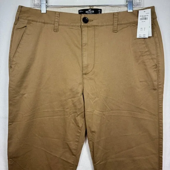 Hollister Mens Slim Straight Chino Pants‎ Epic Flex Khaki Size 34x34